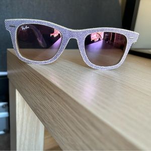 Ray Ban Purple Denim Wayfarers with Purple Reflective Lenses